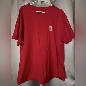 Adidas Mens Red T-Shirt Embroidered Adult Short Sleeve Crewneck Sz XL VGUC